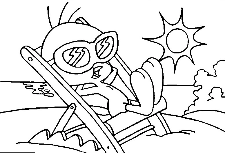 Tweety the canary on vacation coloring page Tweety the canary on vacation coloring page